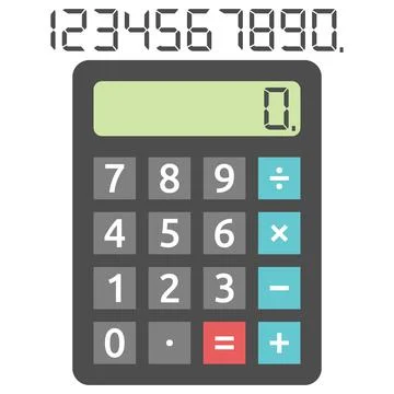 Basic calculator and digits Stock Illustration