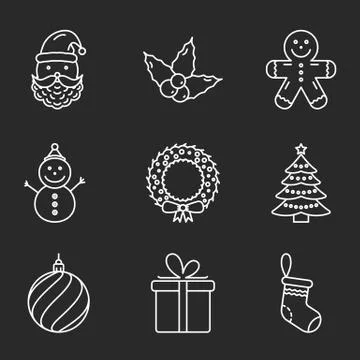 Basic Christmas Icons Stock Illustration