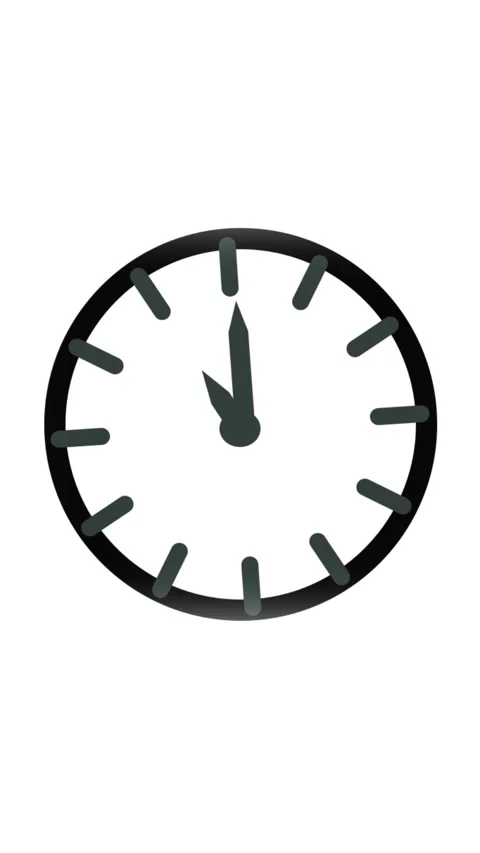 Basic clock animation with hour and minute hand movement vertical video. An.. Stock Footage 321627056