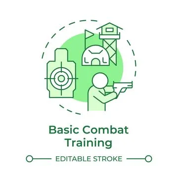 Basic combat training green concept icon Stock Illustration