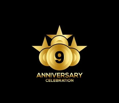 Basic Commemoration Plan of gold variety beautification Anniversary Logo Stock Illustration