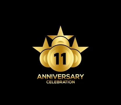 Basic Commemoration Plan of gold variety beautification Anniversary Logo Illustrazione stock