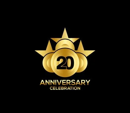Basic Commemoration Plan of gold variety beautification Anniversary Logo Illustrazione stock