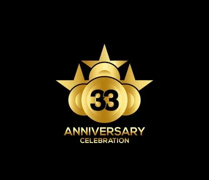 Basic Commemoration Plan of gold variety beautification Anniversary Logo Illustrazione stock