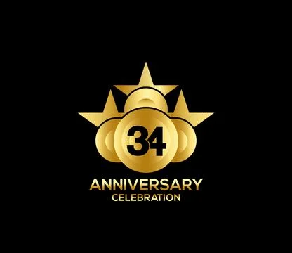Basic Commemoration Plan of gold variety beautification Anniversary Logo Stock Illustration