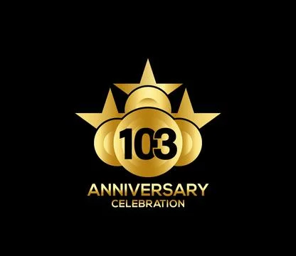 Basic Commemoration Plan of gold variety beautification Anniversary Logo Stock Illustration