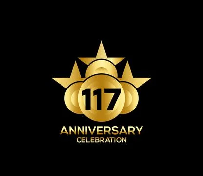 Basic Commemoration Plan of gold variety beautification Anniversary Logo 스톡 일러스트