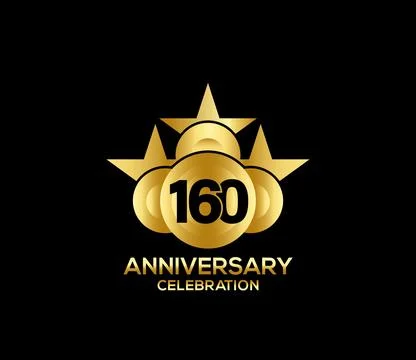Basic Commemoration Plan of gold variety beautification Anniversary Logo Illustrazione stock