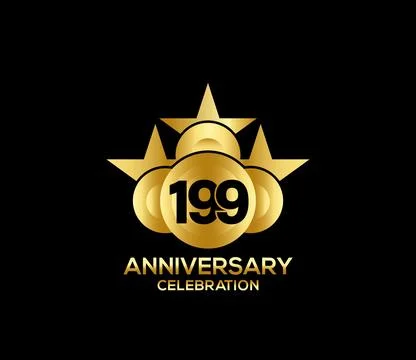 Basic Commemoration Plan of gold variety beautification Anniversary Logo Stock Illustration