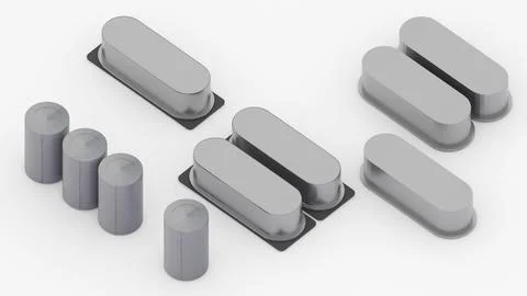 Basic computer equipment parts, isometric ,ic components, capacitor ,3d ren.. イラスト素材