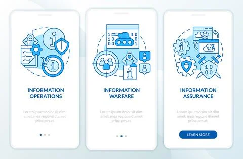 Basic definitions blue onboarding mobile app screen 库存插图