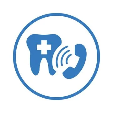 Basic Dentist call icon. Blue color vector. Stock Illustration