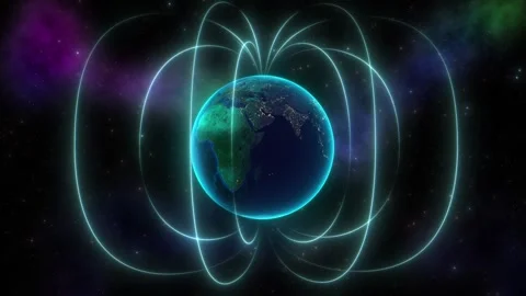 Basic Deomonstration of Earth Magnetic Field V2 Stock-Footage 348512562