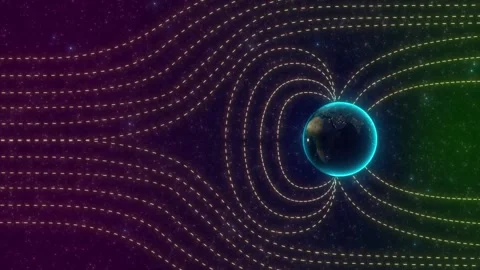 Basic Deomonstration of Earth Magnetic Field Stock-Footage 348512795