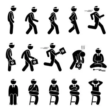 Basic Doctor Movements and Actions. Illustrazione stock