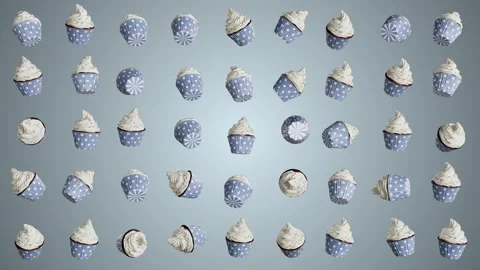 Basic Dynamic Blue Cupcake Looped 4K Video stock 348512996