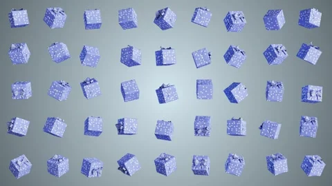 Basic Dynamic Blue Gift Looped 4K Video stock 348513324
