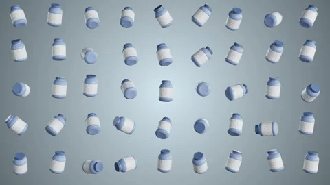 Basic Dynamic Blue Protein Jar Looped 4K Stock Footage 348513330