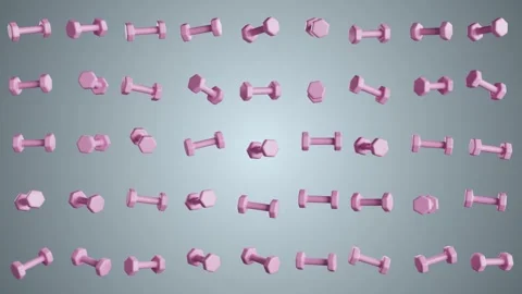 Basic Dynamic Pink Dumbbell Looped 4K Stock-Footage 348513602