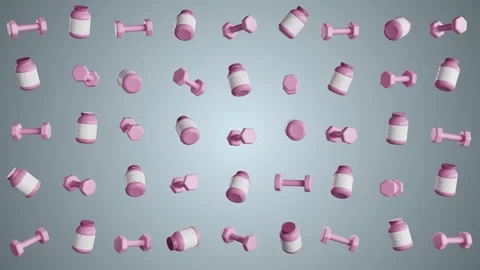 Basic Dynamic Pink Jar Dumbbell Looped 4K Stock Footage 348513946