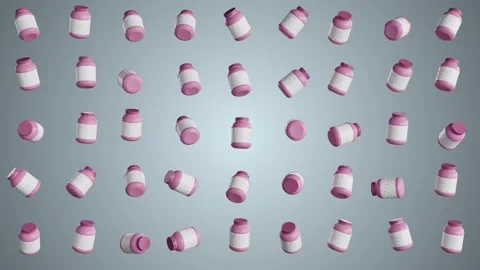 Basic Dynamic Pink Protein Jar Looped 4K Stock-Footage 348514210