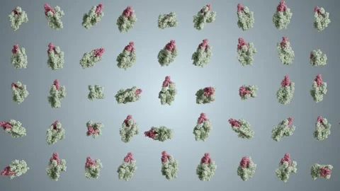 Basic Dynamic Protein Molecule Horizontal Looped 4K Video stock 348514471
