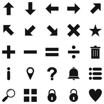 Basic Element Icons Stock Illustration