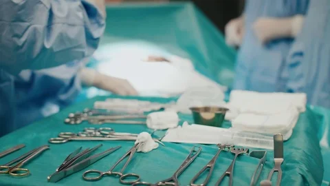 Basic equipment of the surgeon Video stock 105341762