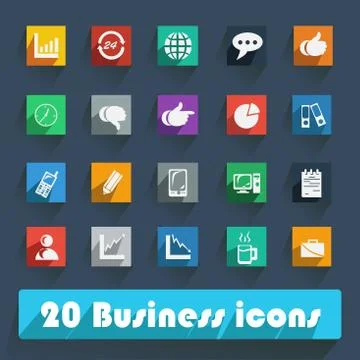 Basic Flat icon set Illustrazione stock