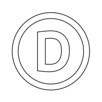 Basic font for letter D icon Illustration design Ilustración de archivo