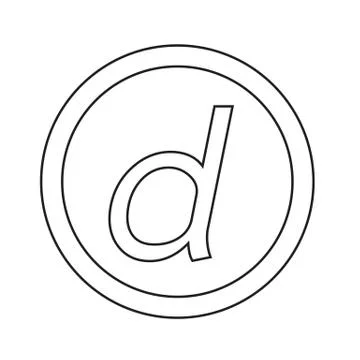 Basic font letter d icon Illustration design Stock Illustration