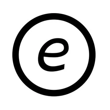 Basic font letter e icon Illustration design Stock Illustration