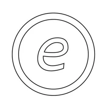 Basic font letter e icon Illustration design Stock Illustration