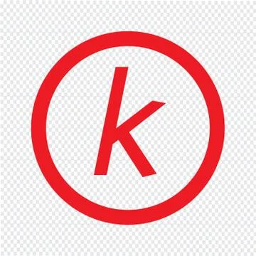 Basic font letter k icon Illustration design Ilustración de archivo