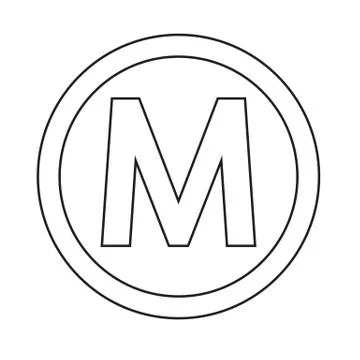 Basic font letter M icon Illustration design Ilustración de archivo