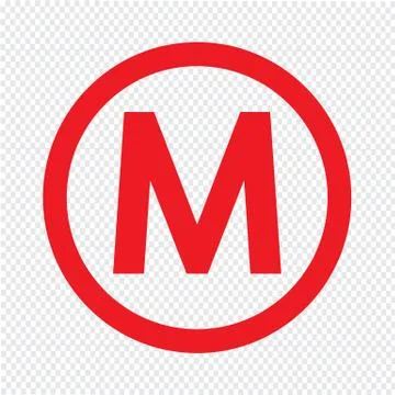 Basic font letter M icon Illustration design Stock Illustration