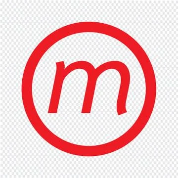 Basic font letter m icon Illustration design Ilustración de archivo