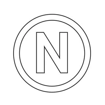 Basic font letter N icon Illustration design Stock Illustration