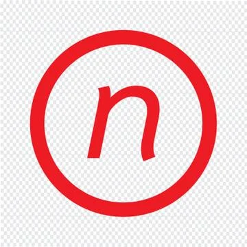 Basic font letter n icon Illustration design Ilustración de archivo