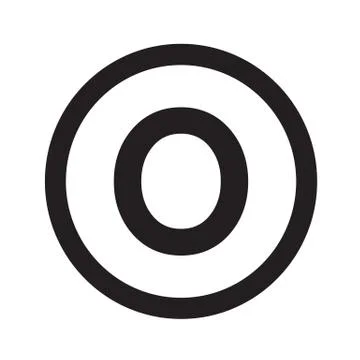 Basic font letter O icon Illustration design Ilustración de archivo