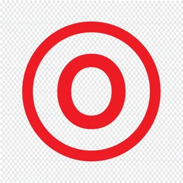 Basic font letter O icon Illustration design Ilustración de archivo