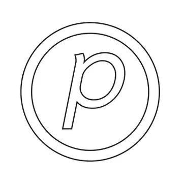 Basic font letter p icon Illustration design Ilustración de archivo