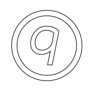 Basic font letter q icon Illustration design Stock Illustration