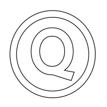 Basic font letter Q icon Illustration design Stock Illustration