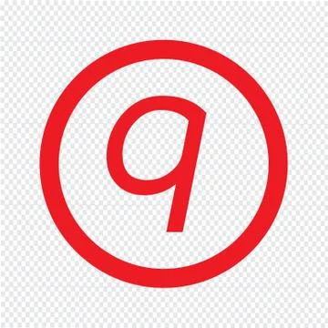 Basic font letter q icon Illustration design Ilustración de archivo