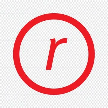 Basic font letter r icon Illustration design Ilustración de archivo