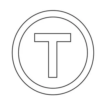 Basic font letter T icon Illustration design Ilustración de archivo