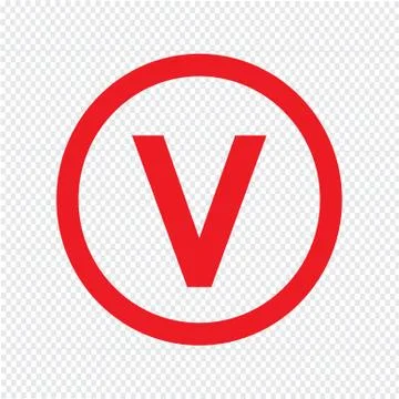 Basic font letter V icon Illustration design Stock Illustration