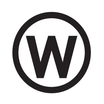 Basic font letter W icon Illustration design Stock Illustration