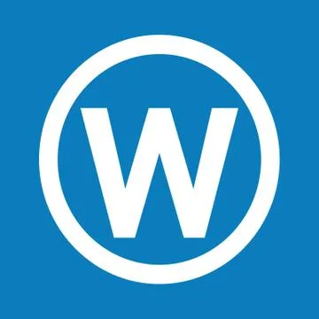 Basic font letter W icon Illustration design Stock Illustration